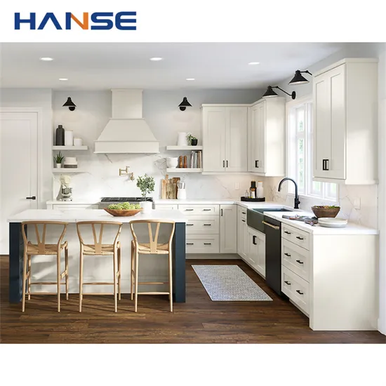 American Style Classic Cherry Raised Panel Square Diagonal Corner Cabinet Modular Solid Wood Kitchen Distressed Cabinets