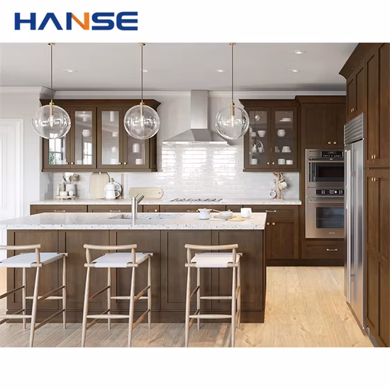 Armoire d'angle carrée diagonale, panneau surélevé en cerisier classique de Style américain, armoires de cuisine modulaires en bois massif en détresse